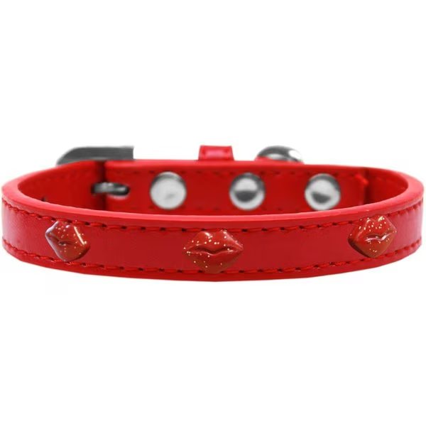 Glitter Lips Widget Dog CollarRed Size 10, Mirage Pet Products, Mfr#: 631-8 RD10